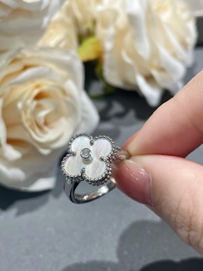 [Amore Jewelry]CLOVER SILVER MOP DIAMOND RING