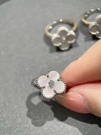 [Amore Jewelry]CLOVER SILVER MOP DIAMOND RING