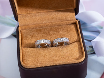 [Amore Jewelry]ZERO 1 MINI SILVER DIAMOND EARRINGS