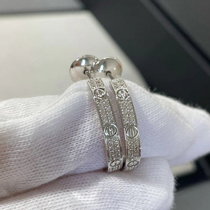 [Amore Jewelry]LOVE EARRINGS 3.6MM DIAMOND PAVED