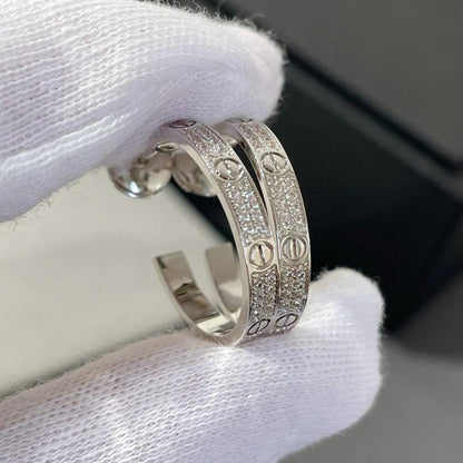 [Amore Jewelry]LOVE EARRINGS 3.6MM DIAMOND PAVED