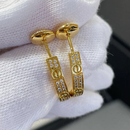 [Amore Jewelry]LOVE EARRINGS 3.6MM DIAMOND PAVED