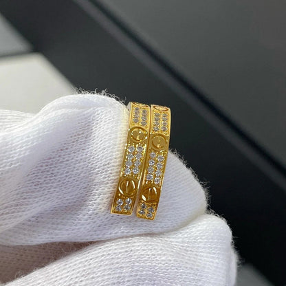 [Amore Jewelry]LOVE EARRINGS 3.6MM DIAMOND PAVED