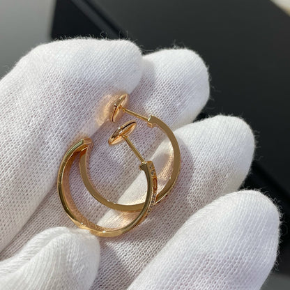 [Amore Jewelry]LOVE DIAMOND PINK GOLD HOOP EARRINGS