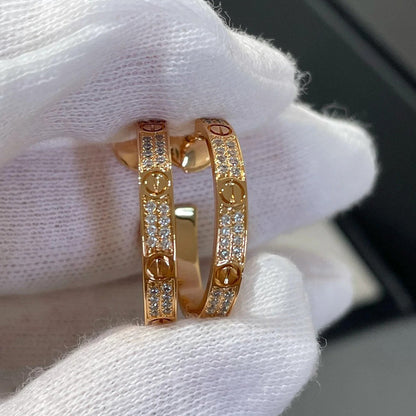 [Amore Jewelry]LOVE EARRINGS 3.6MM DIAMOND PAVED