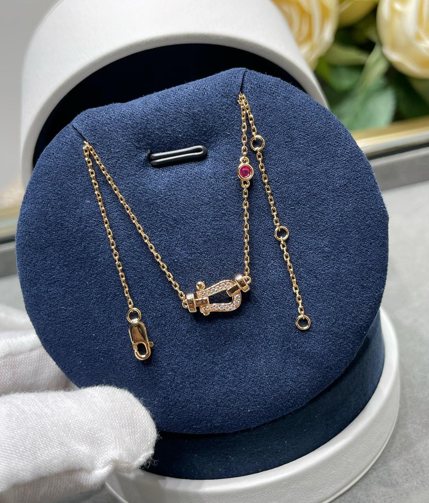[Amore Jewelry]FORCE 10 DIAMOND PINK GOLD NECKLACE