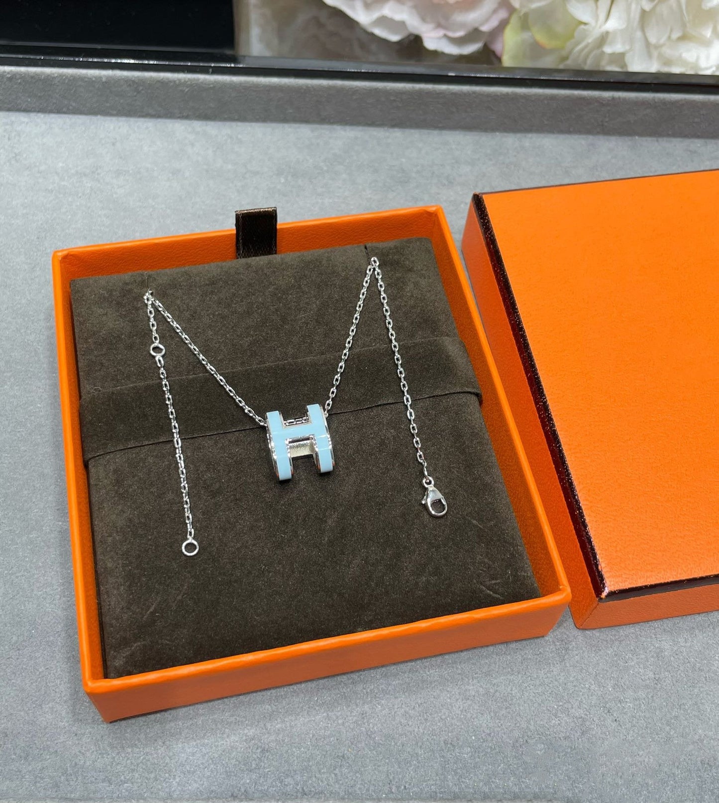 [Amore Jewelry]POP H SKY BLUE NECKLACE