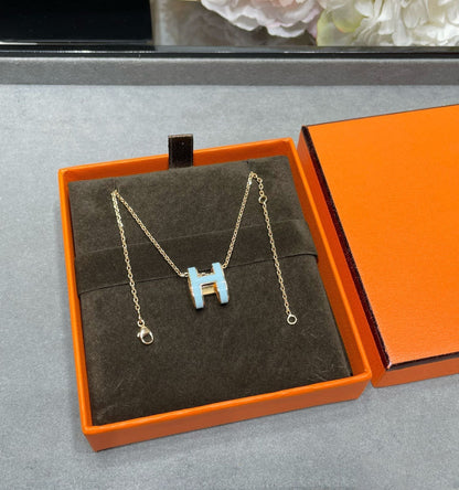 [Amore Jewelry]POP H SKY BLUE NECKLACE