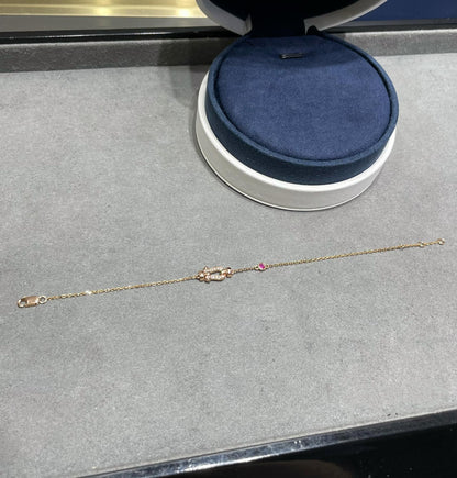 [Amore Jewelry]FORCE 10 DIAMOND CHAIN LINK PINK GOLD BRACELET