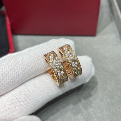 [Amore Jewelry]LOVE 5.5MM DIAMOND PAVED EARRINGS