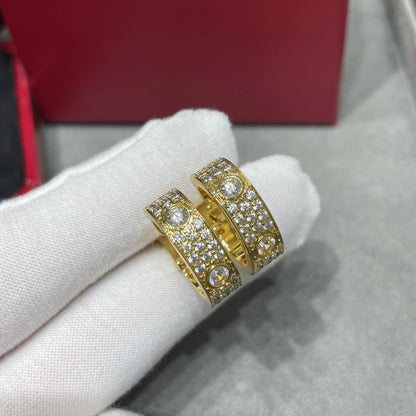 [Amore Jewelry]LOVE 5.5MM DIAMOND PAVED EARRINGS