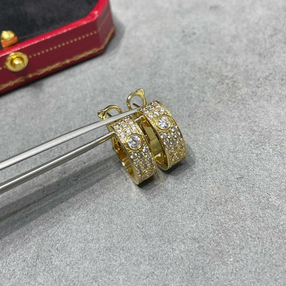[Amore Jewelry]LOVE 5.5MM DIAMOND PAVED EARRINGS