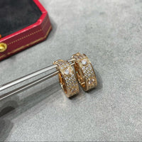 [Amore Jewelry]LOVE 5.5MM DIAMOND PAVED EARRINGS