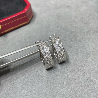 [Amore Jewelry]LOVE 5.5MM DIAMOND PAVED EARRINGS