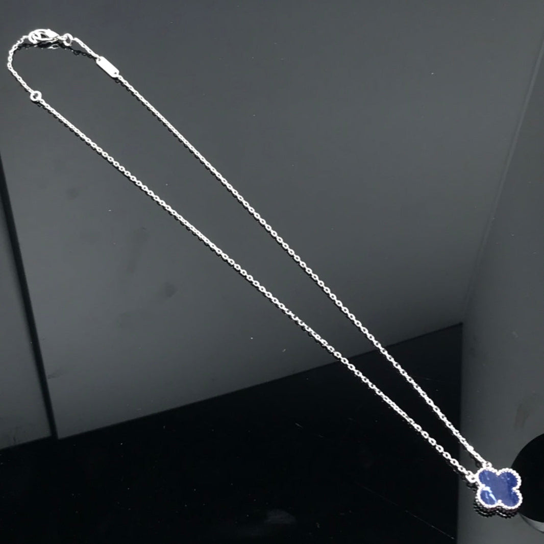 [Amore Jewelry]CLOVER PIETERSITE SILVER LONG NECKLACE