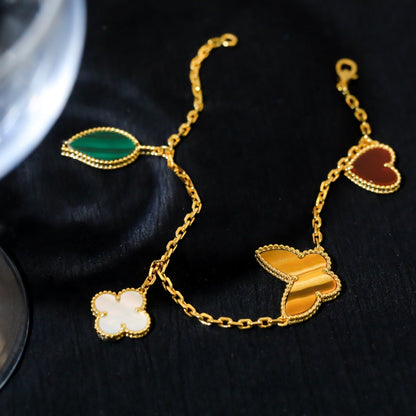 [Amore Jewelry]LUCKY SPRING 5 MOTIF GOLD BRACELET