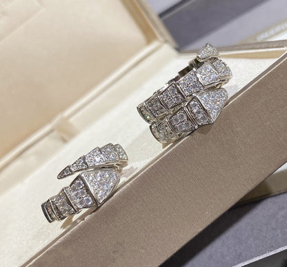 [Amore Jewelry]SERPENTI LARGE RING SILVER DIAMOND PAVED