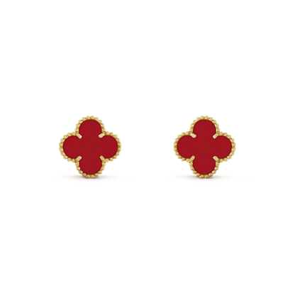 [Amore Jewelry]CLOVER MINI 9.5MM CARNELIAN EARRINGS