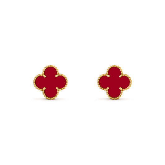 [Amore Jewelry]CLOVER MEDIUM 1 MOTIFS CARNELIAN  EARRINGS