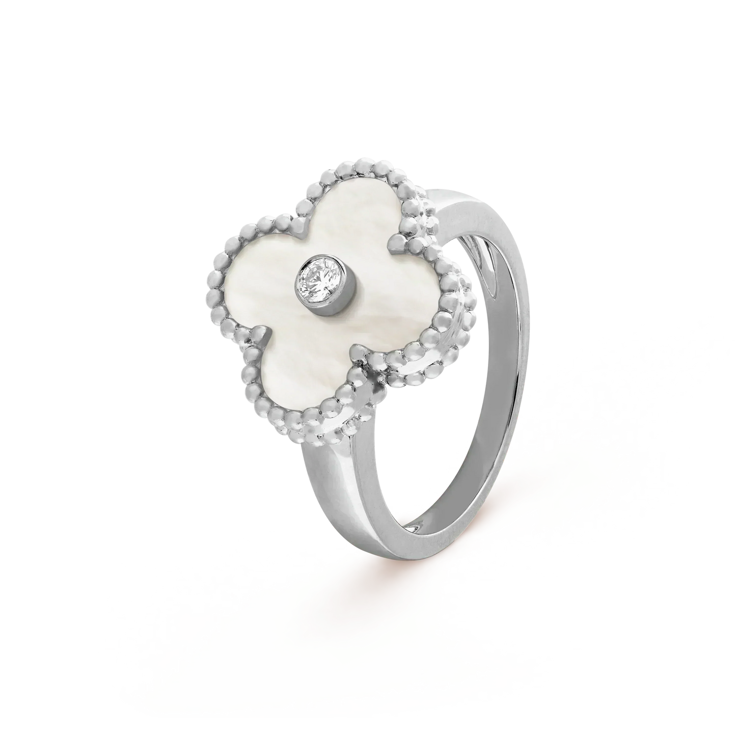 [Amore Jewelry]CLOVER SILVER MOP DIAMOND RING
