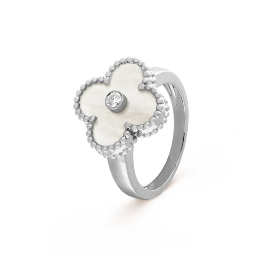 [Amore Jewelry]CLOVER SILVER MOP DIAMOND RING