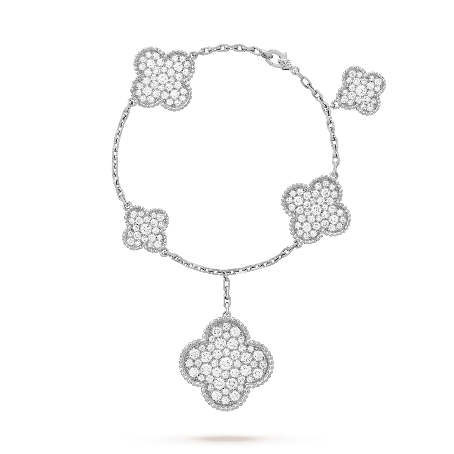 [Amore Jewelry]CLOVER 6 MOTIFS SILVER DIAMOND BRACELET