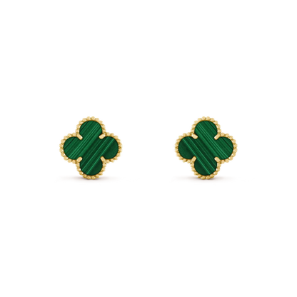 [Amore Jewelry]CLOVER MEDIUM 1 MOTIFS MALACHITE  EARRINGS