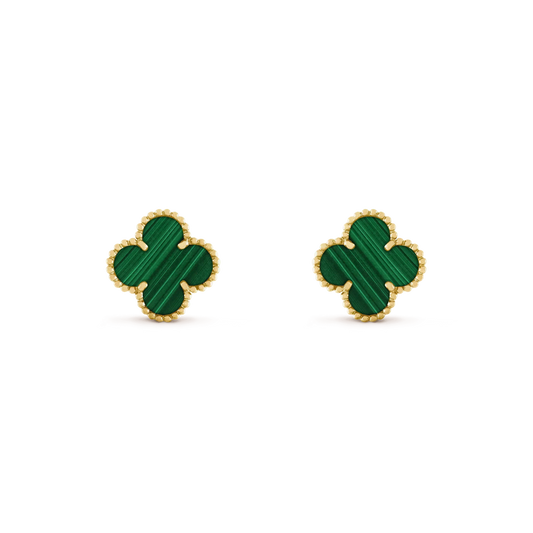 [Amore Jewelry]CLOVER MEDIUM 1 MOTIFS MALACHITE  EARRINGS