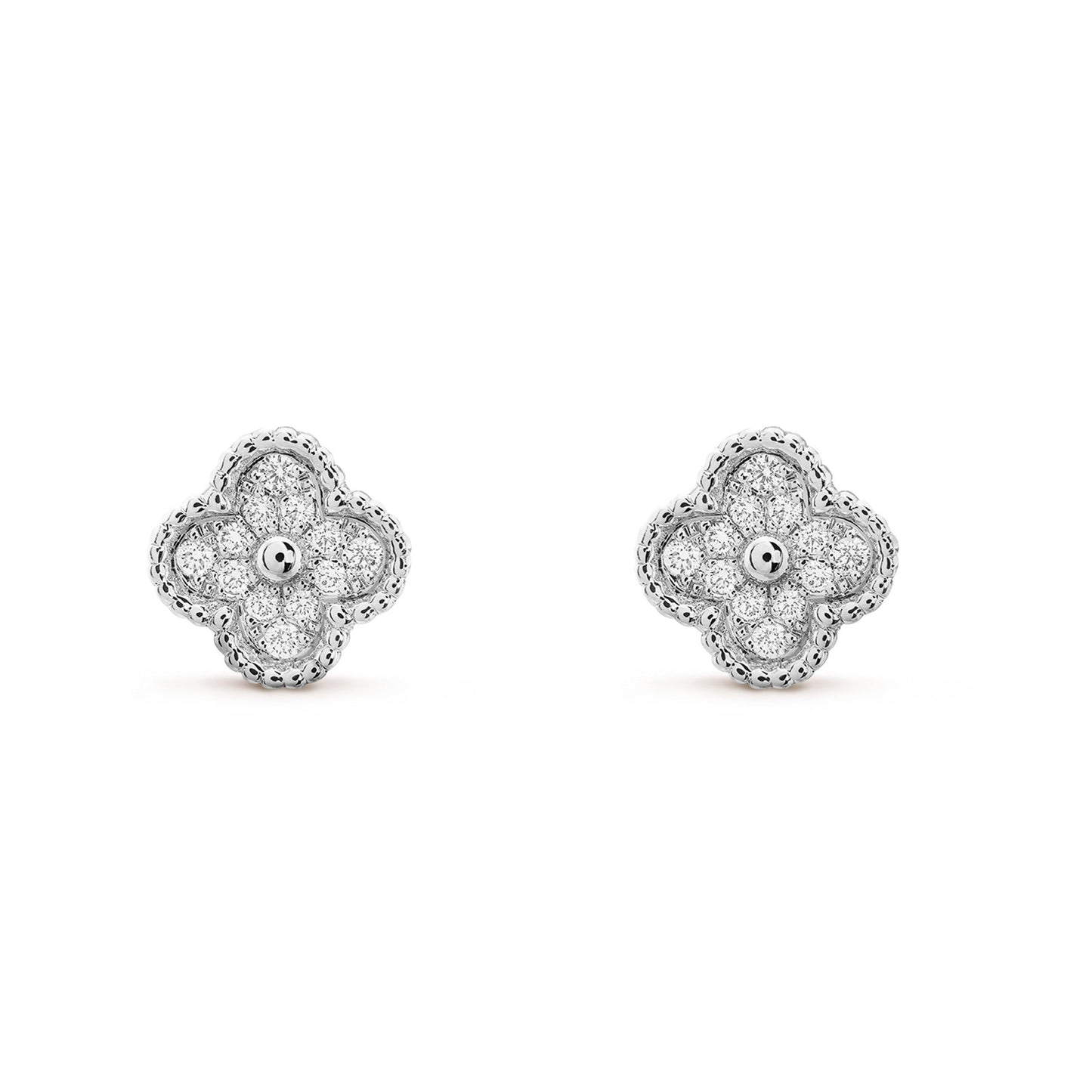[Amore Jewelry]CLOVER MINI DIAMOND STUD EARRINGS