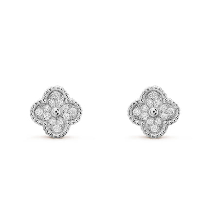 [Amore Jewelry]CLOVER MINI DIAMOND STUD EARRINGS