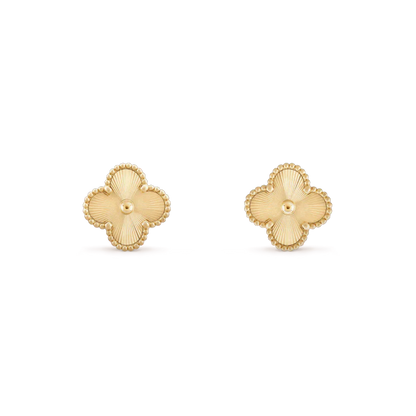 [Amore Jewelry]CLOVER MINI 9.5MM LASER EARRINGS