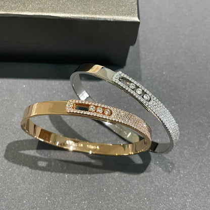 [Amore Jewelry]Move Noa Rose Gold Pavé Diamond Bangle Bracelet