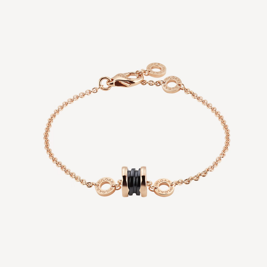 [Amore Jewelry]ZERO 1 SOFT PINK GOLD AND BLACK CERAMIC BRACELET