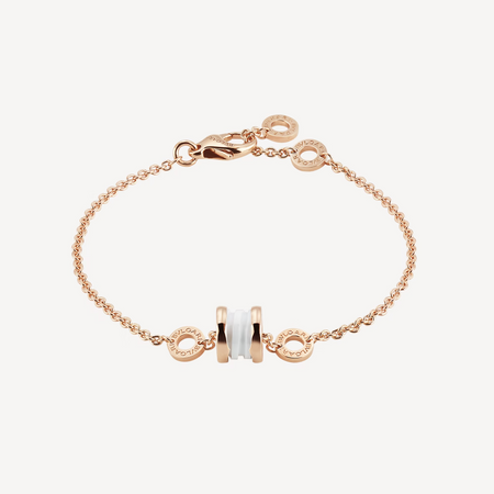 [Amore Jewelry]ZERO 1 SOFT PINK GOLD AND WHITE CERAMIC BRACELET