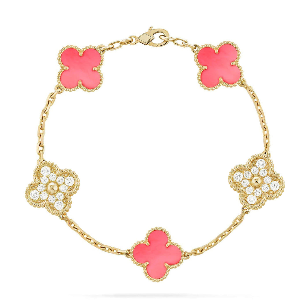 [Amore Jewelry] CLOVER 5 MOTIFS  PINK MOP BRACELET COLLECTION