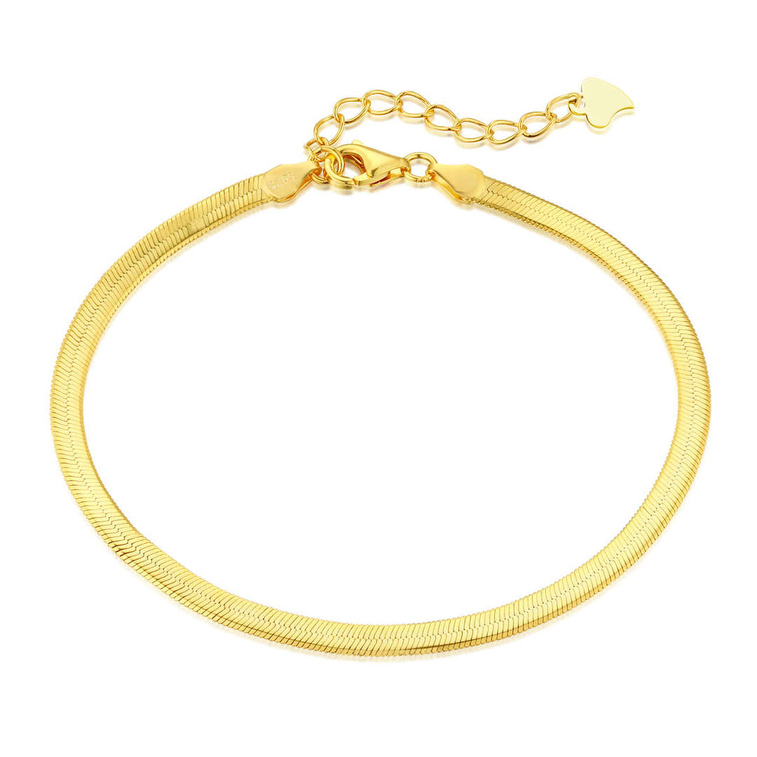 [Amore Jewelry]Flat Snake Bone Chain Blade Necklace