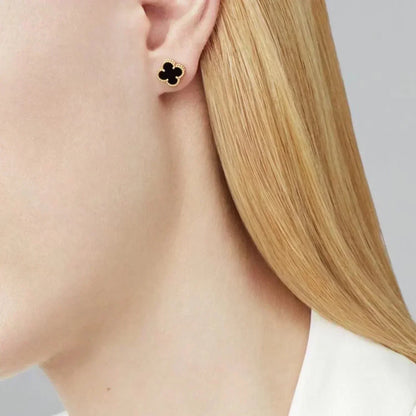 [Amore Jewelry]CLOVER MINI 9.5MM BLACK MOP EARRINGS