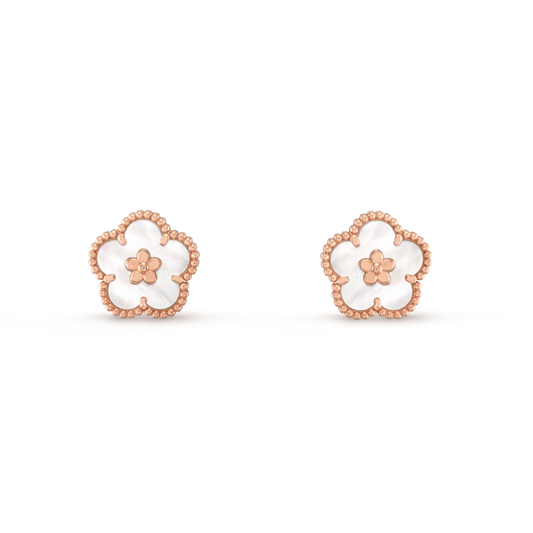 [Amore Jewelry]LUCKY PINK GOLD WHITE MOP EARRINGS