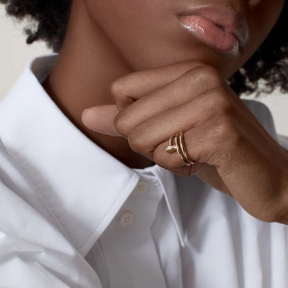 [Amore Jewelry]JUSTE RING 4.8MM HALF DIAMOND