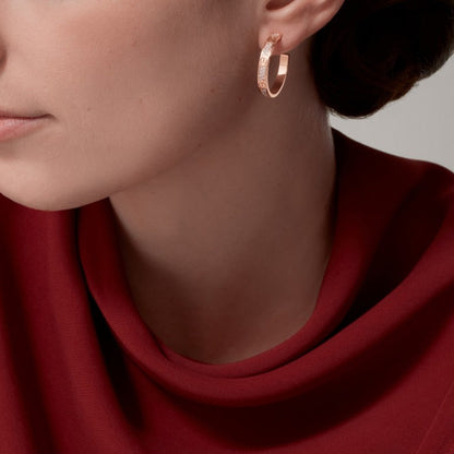 [Amore Jewelry]LOVE EARRINGS 3.6MM DIAMOND PAVED