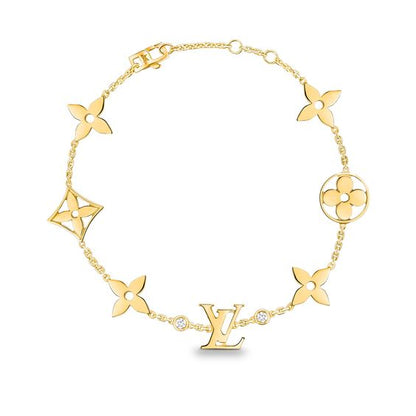 [Amore Jewelry]STAR AND SUN 7 MOTIFS GOLD BRACELET