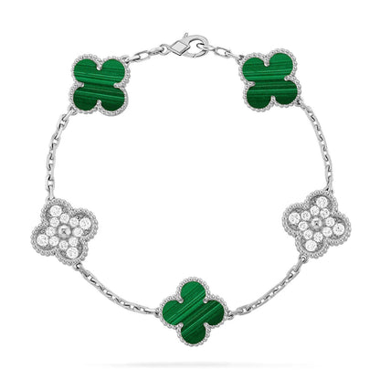 [Amore Jewelry] CLOVER 5 MOTIF MALACHITE BRACELET COLLECTION