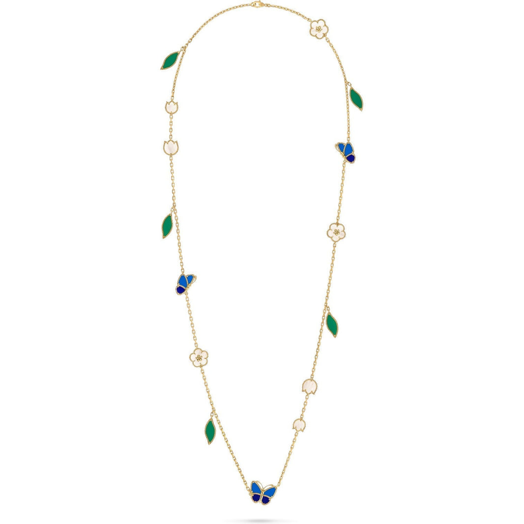 [Amore Jewelry]LUCKY SPRING BUTTERFLY 15 FLOWER NECKLACE