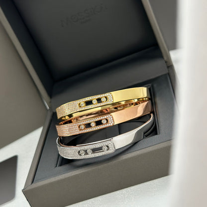 [Amore Jewelry]Move Noa Rose Gold Pavé Diamond Bangle Bracelet