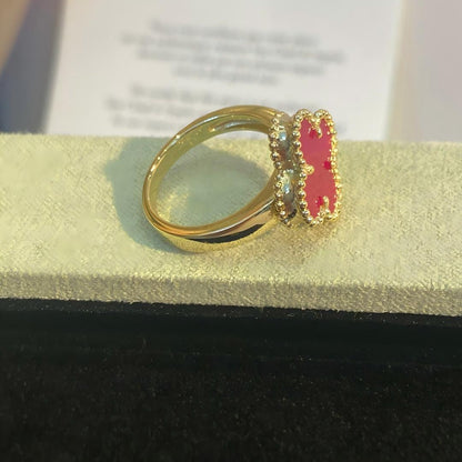 [Amore Jewelry]NEW CLOVER PINK ENAMEL RINGS