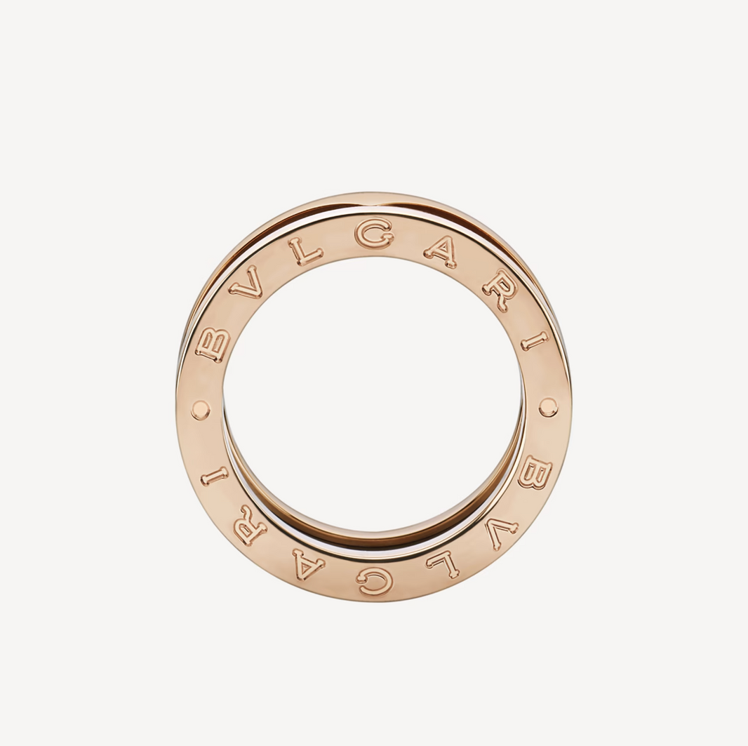 [Amore Jewelry]ZERO 1 TWO-BAND LOOPS AND BLACK CERAMIC PINK GOLD RING