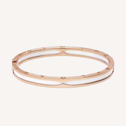 [Amore Jewelry]ZERO 1 PINK GOLD WITH WHITE CERAMIC BRACELET