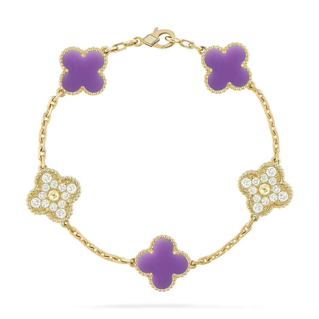 [Amore Jewelry]CLOVER 5 MOTIF LIGHT PURPLE BRACELET COLLECTION