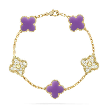 [Amore Jewelry]CLOVER 5 MOTIF LIGHT PURPLE BRACELET COLLECTION