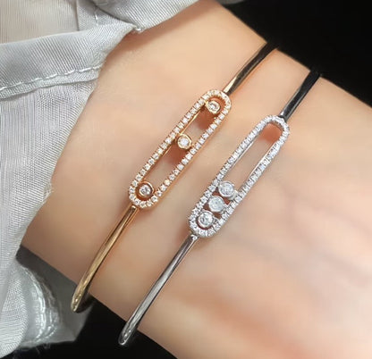 [Amore Jewelry]Move Pavé Diamond Bangle Bracelet M